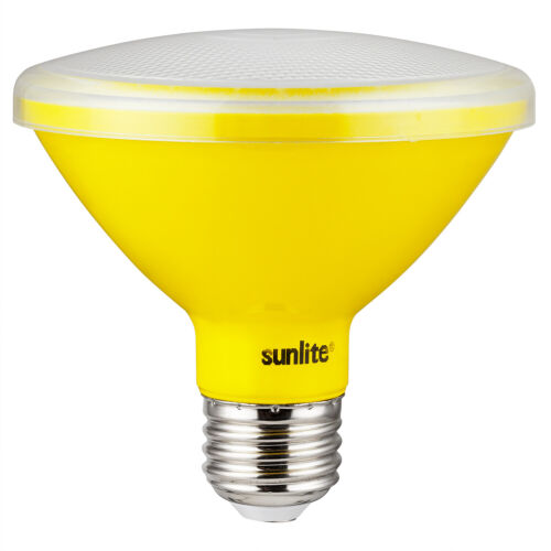 Sunlite 81471 LED PAR30 Short Neck Colored Recessed Bug Light Bulb, 15 watt (75w Equivalent), Medium (E26) Base, Floodlight, ETL Listed, Yellow, Pack of 3 - Cheap-Us