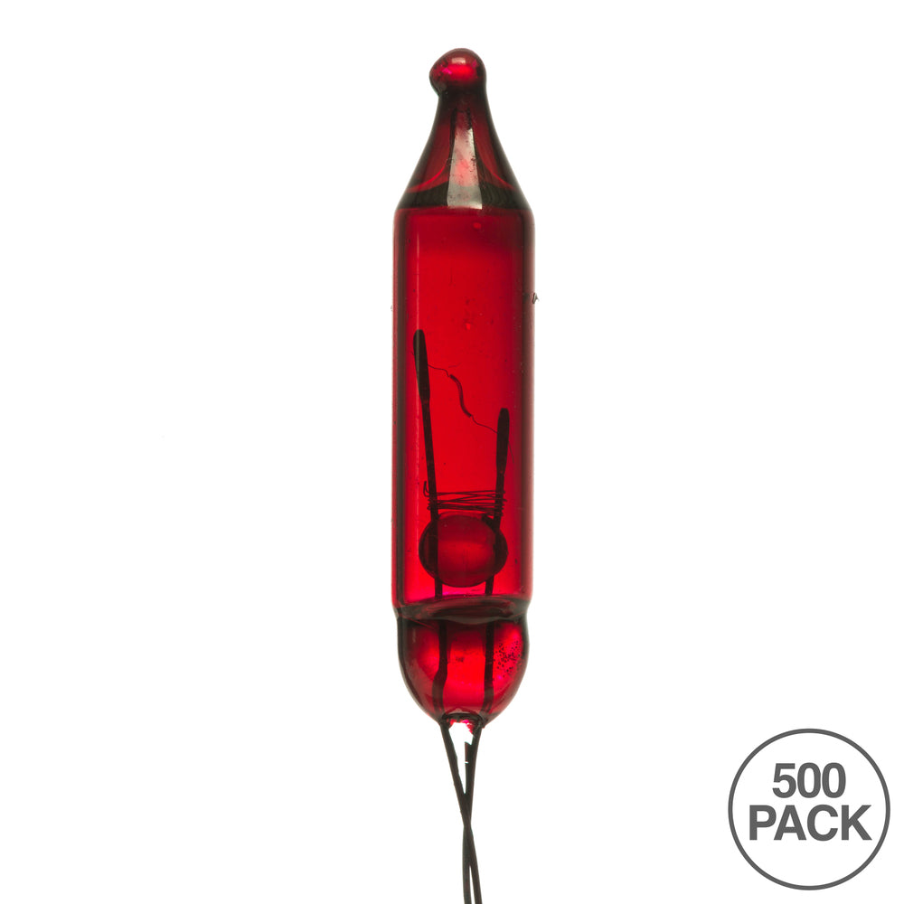 Vickerman Red Glass Incandescent Mini Bulb with Pinched Base 2.5 Volt 170mA 50 per bag - Cheap-Us