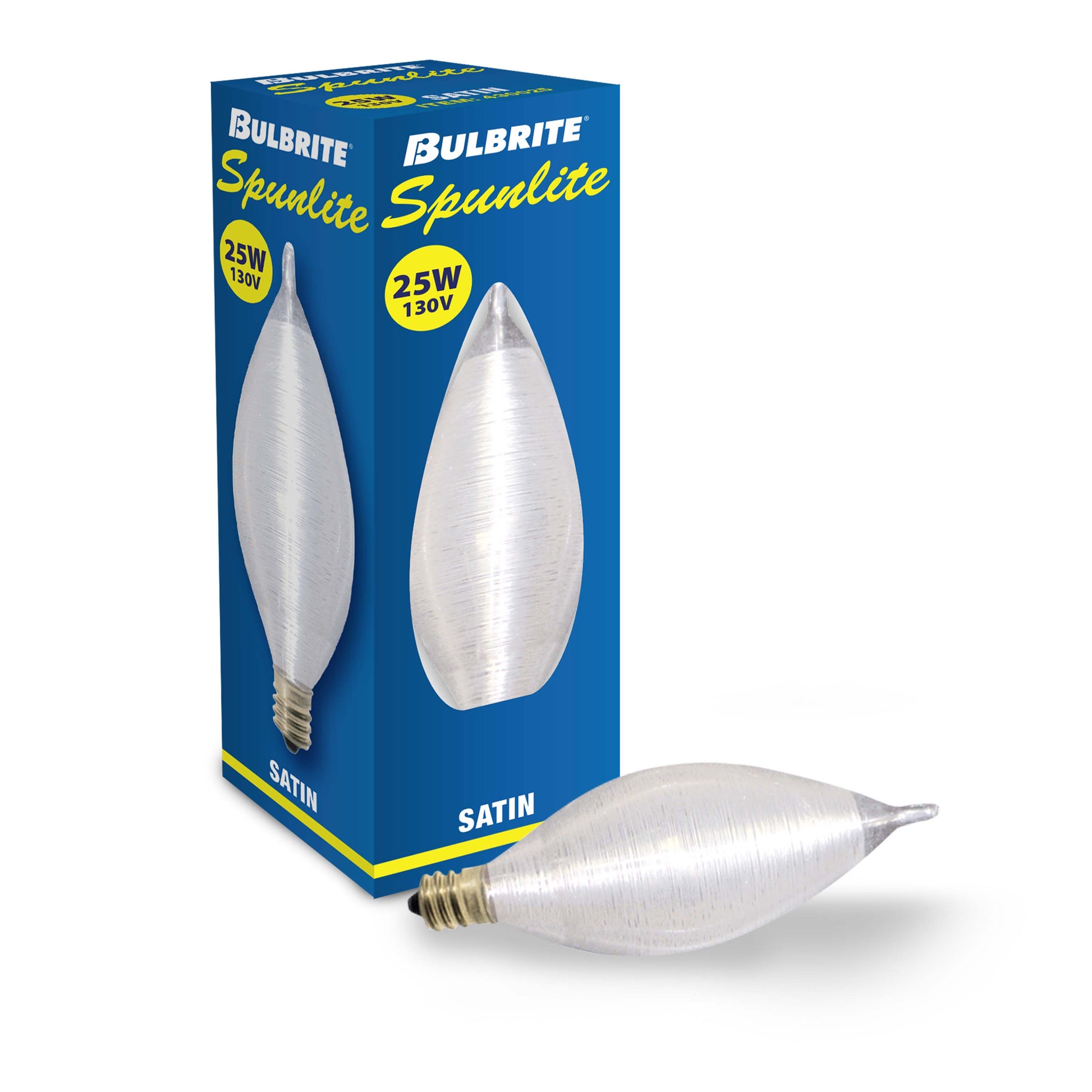 Bulbrite Spunlite 25 Watt Dimmable C11 Incandescent Light Bulbs with Candelabra (E12) Base, Satin Finish, Pack of 25 - Cheap-Us