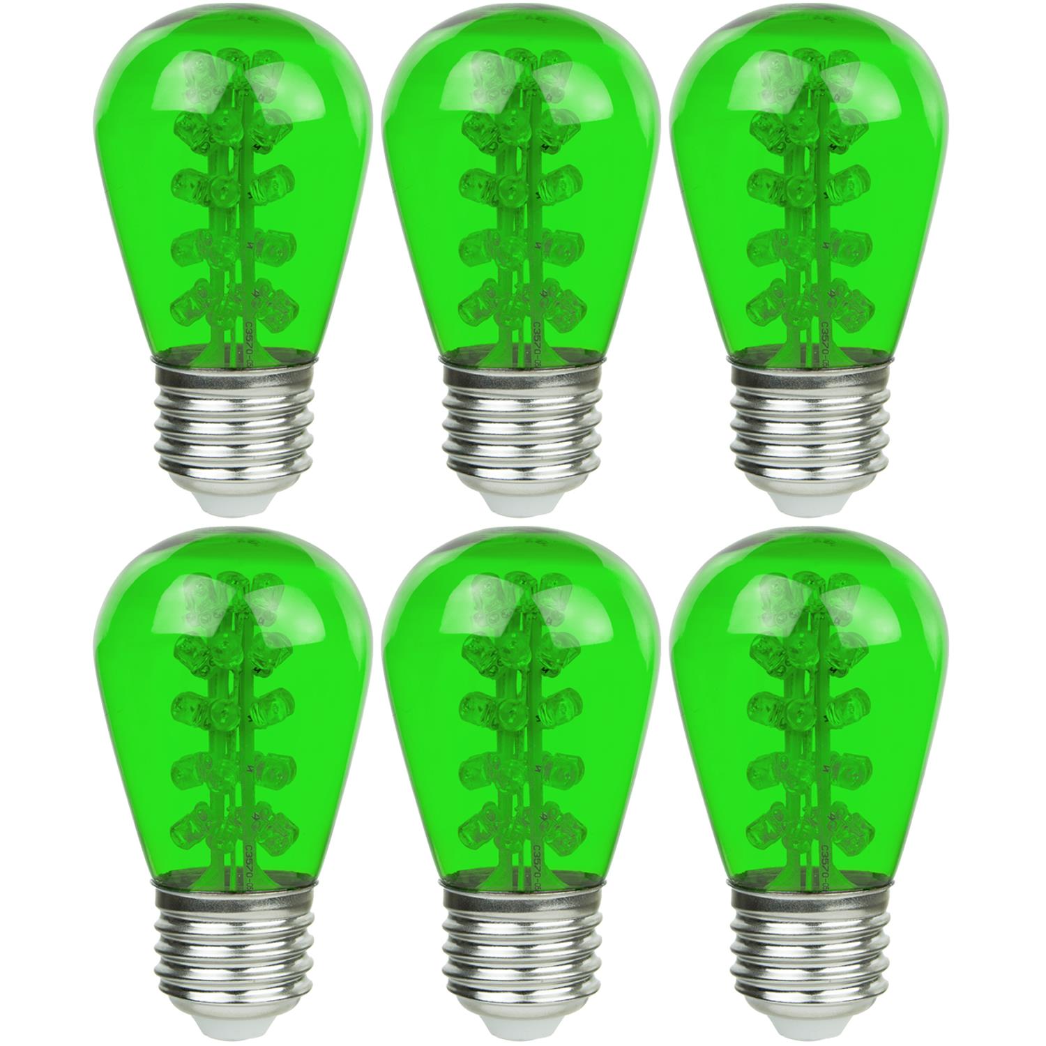 Sunlite LED S14 Colored Sign 0.9W (10W Equivalent) Bulb Medium (E26) Base, Green - Cheap-Us