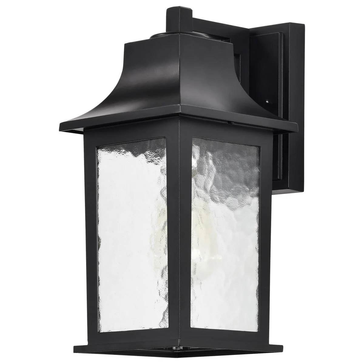 60-5959 STILLWELL 1LT OUTDOOR SM WALL Stillwell Collection Outdoor 13 inch Wall Light; Matte Black Finish with Clear Water Glass - Cheap-Us