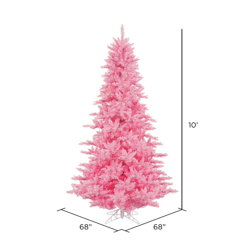 Vickerman 10' Pink Fir Artificial Christmas Tree Pink Dura-lit LED Lights - Cheap-Us
