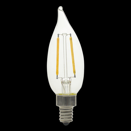 Luxrite LED Flame Tip Chandelier Light Bulb, E12 Candelabra Base, 4W, 4000K - Cool White, 400 Lumens, 80 CRI, Clear Finish, Dimmable, Pack of 12 (LR21577) - Cheap-Us