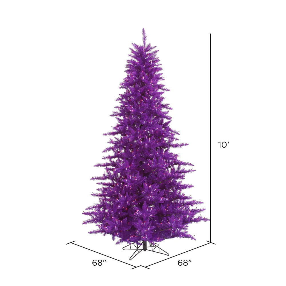 Vickerman 10' Purple Fir Artificial Christmas Tree Purple Dura-lit LED Lights - Cheap-Us