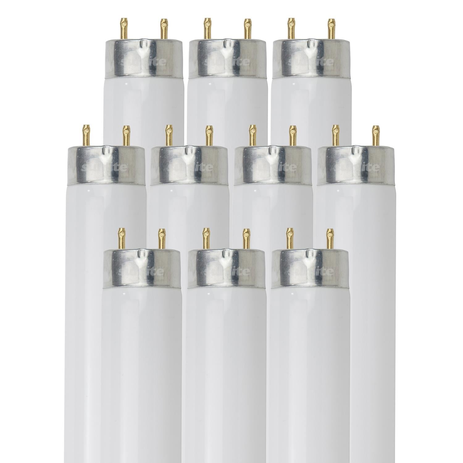 Sunlite F32T8/SP835/10PK 32 Watt T8 High Performance Straight Tube Medium Bi-Pin (G13) Base, 3500K Neutral White - Cheap-Us