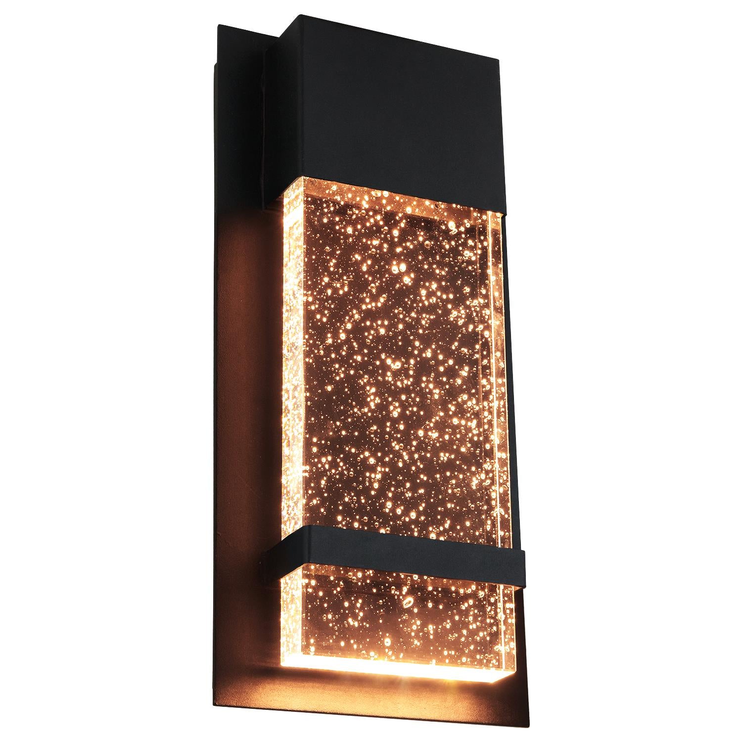 Sunlite LED Wall Sconce, Black Metal Frame with Raindrop Effect Glass Panel,  6.5