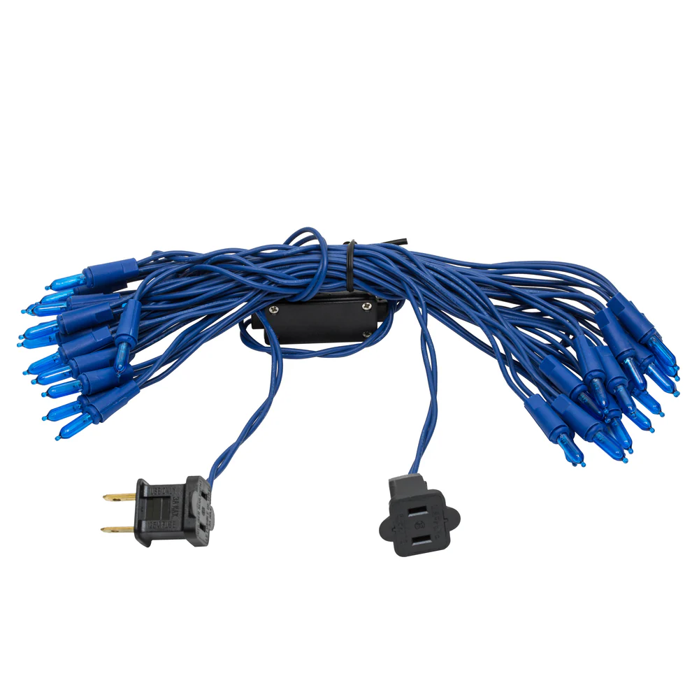 Vickerman 50 Light LED Blue Dura-Lit Mini Lights, Blue Wire- 2 Pack - Cheap-Us
