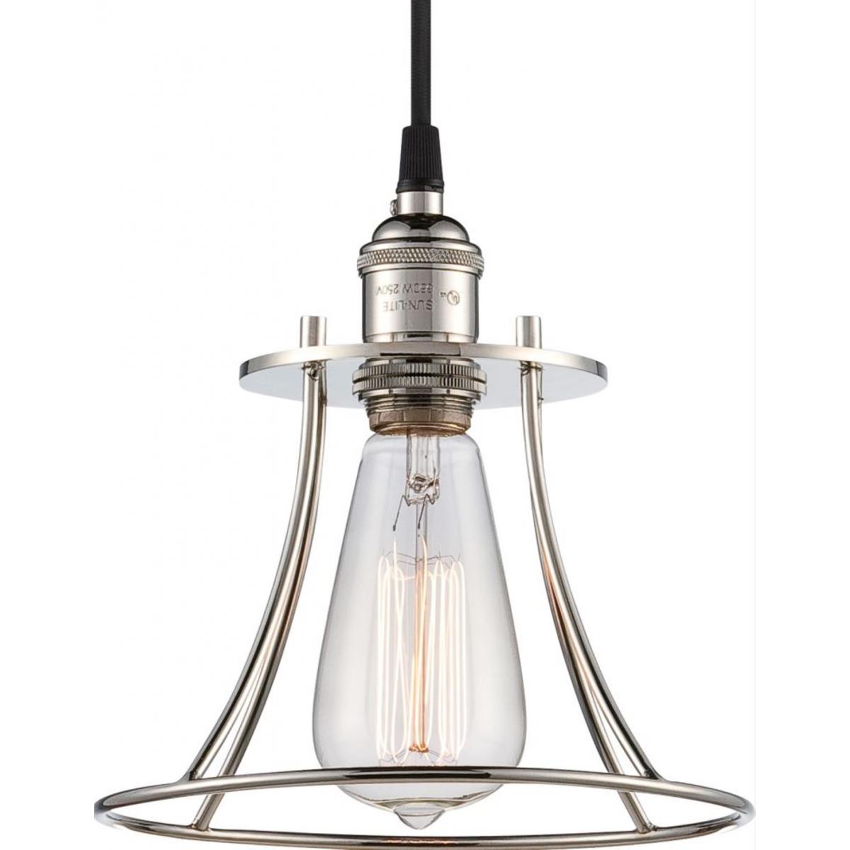 60-5411 1 LT VINTAGE PENDANT Vintage - 1 Light Caged Pendant - Polished Nickel Finish - Cheap-Us