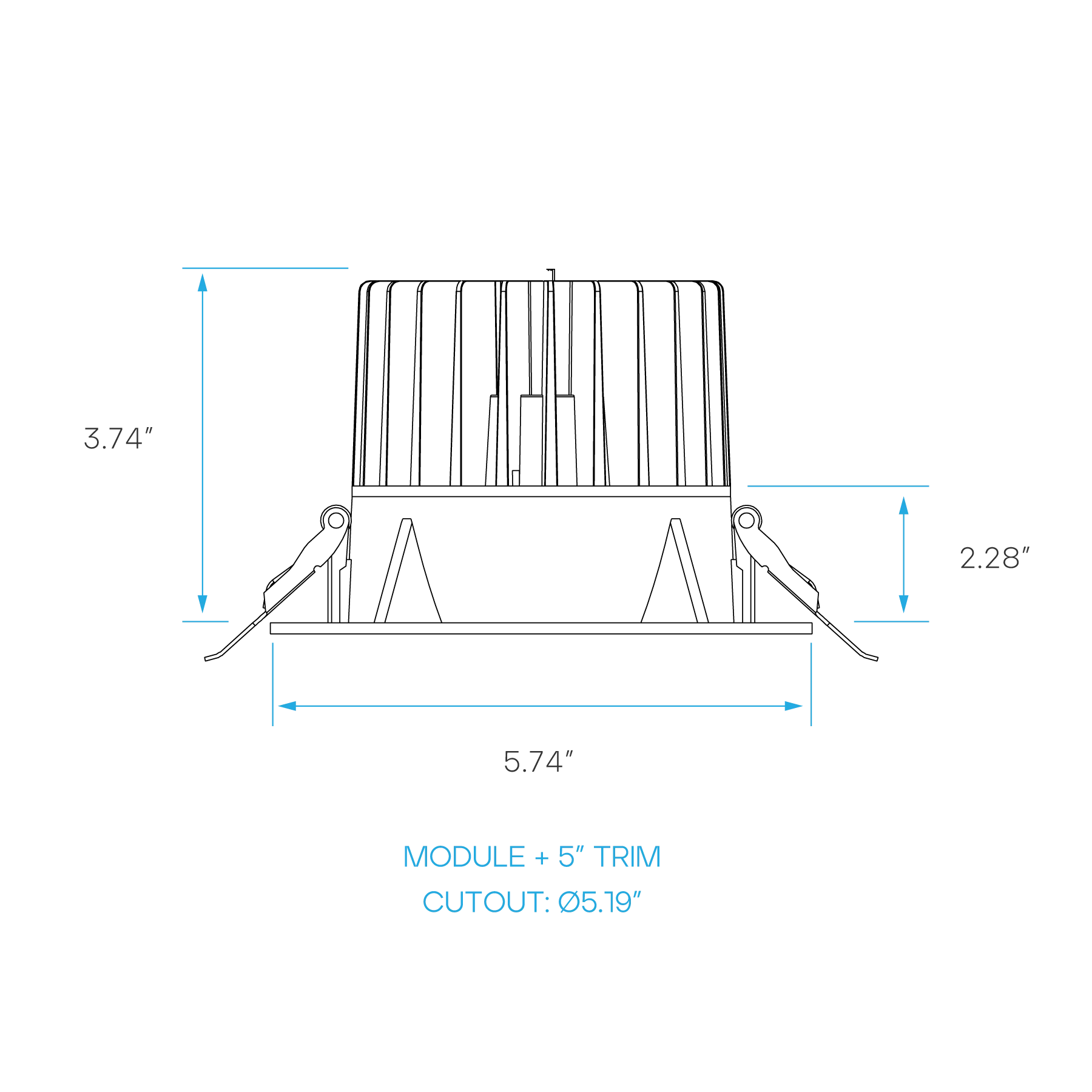 Luxrite 5 Inch Square Trim Replacement - White Finish (LR24994) - Cheap-Us