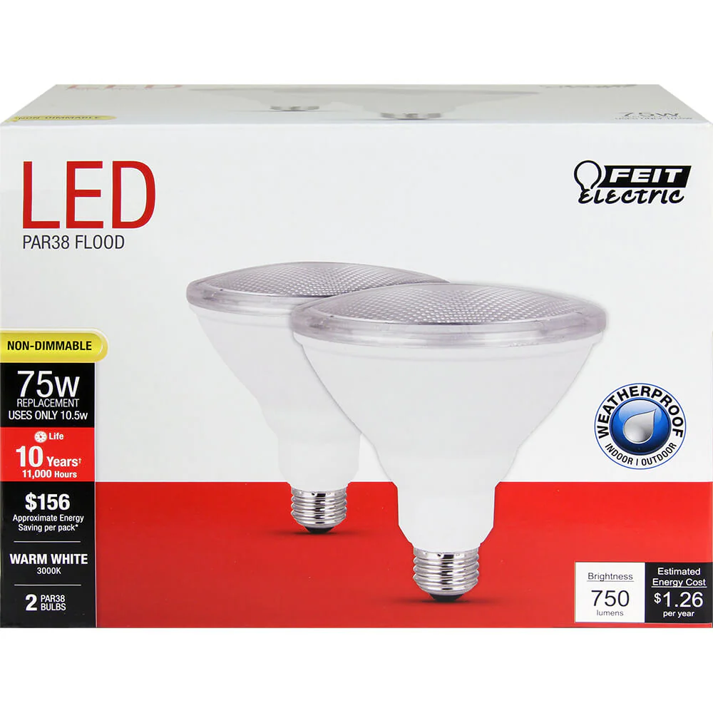 750 Lumen Weatherproof Non-Dimmable LED PAR38 - Cheap-Us