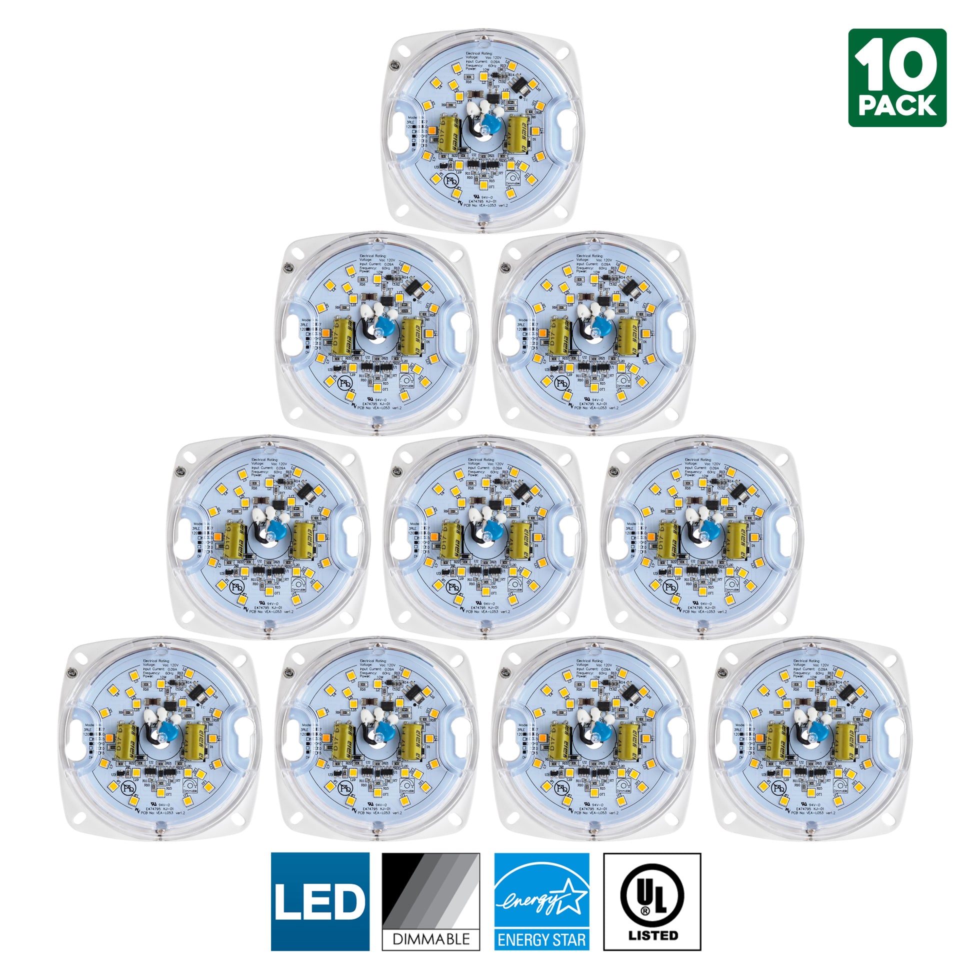 Sunlite LED Retrofit Light Engine, 3-Inch, 3000K Warm White, 10 Watt, Dimmable, Flush Ceiling Fixture LED Upgrade Panel, Energy Star Compliant, Commercial Grade, 90 CRI - Cheap-Us