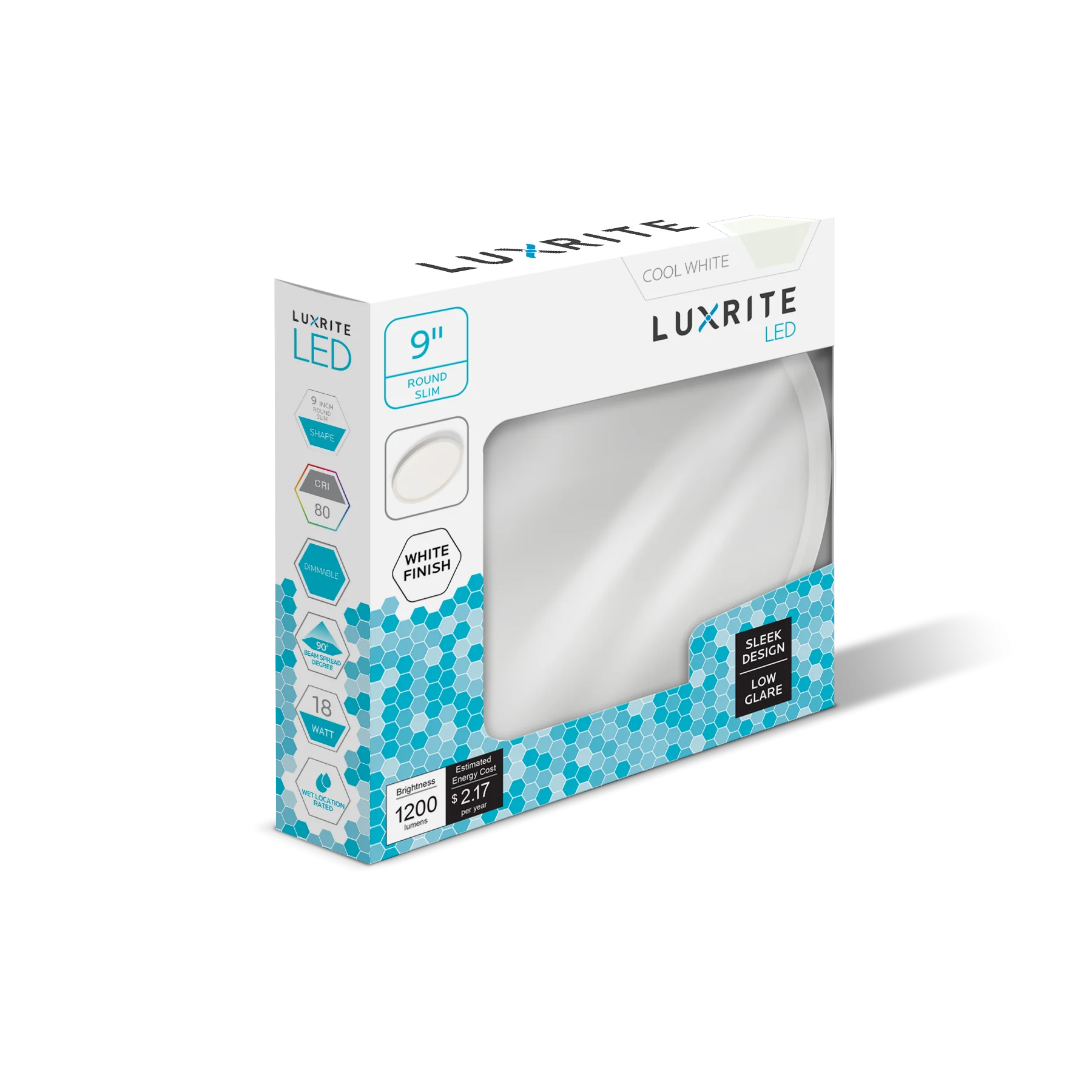 Luxrite Surface Mount LED18/SLIM9/40K/W/RD 4000K Cool White - Cheap-Us