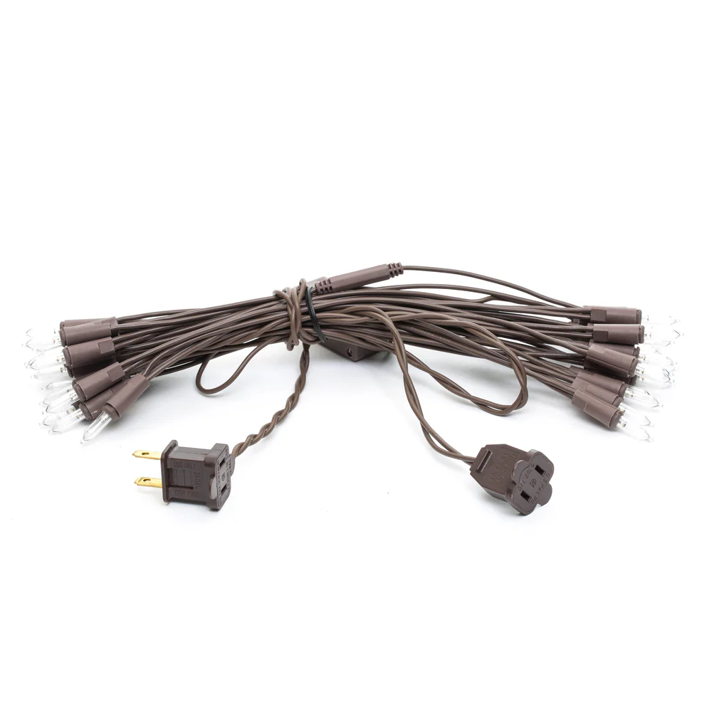 Vickerman 35 Clear Dura-lit Mini Light on Brown Wire, 26' Christmas Light Strand- 2 Pack - Cheap-Us