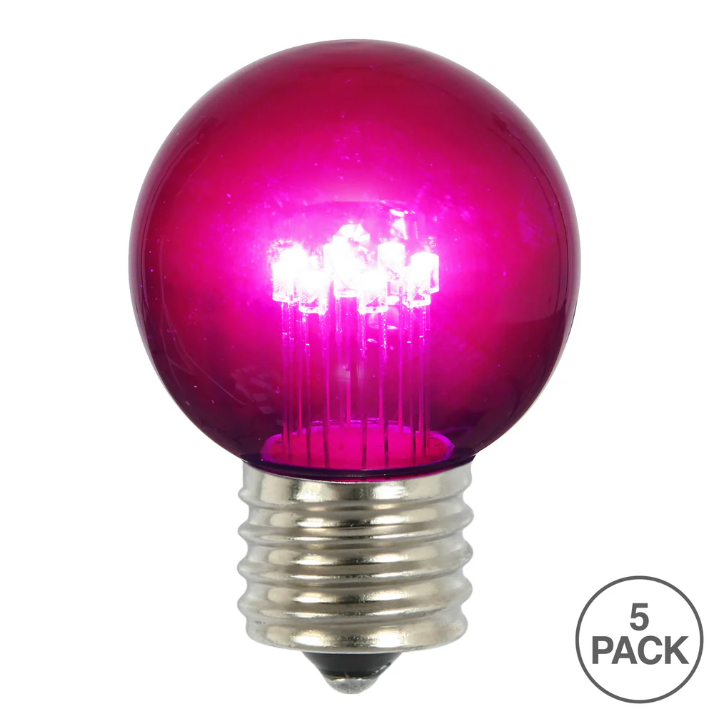 Vickerman Purple Glass G50 Transparent LED Replacement Bulb 5 per Box - Cheap-Us