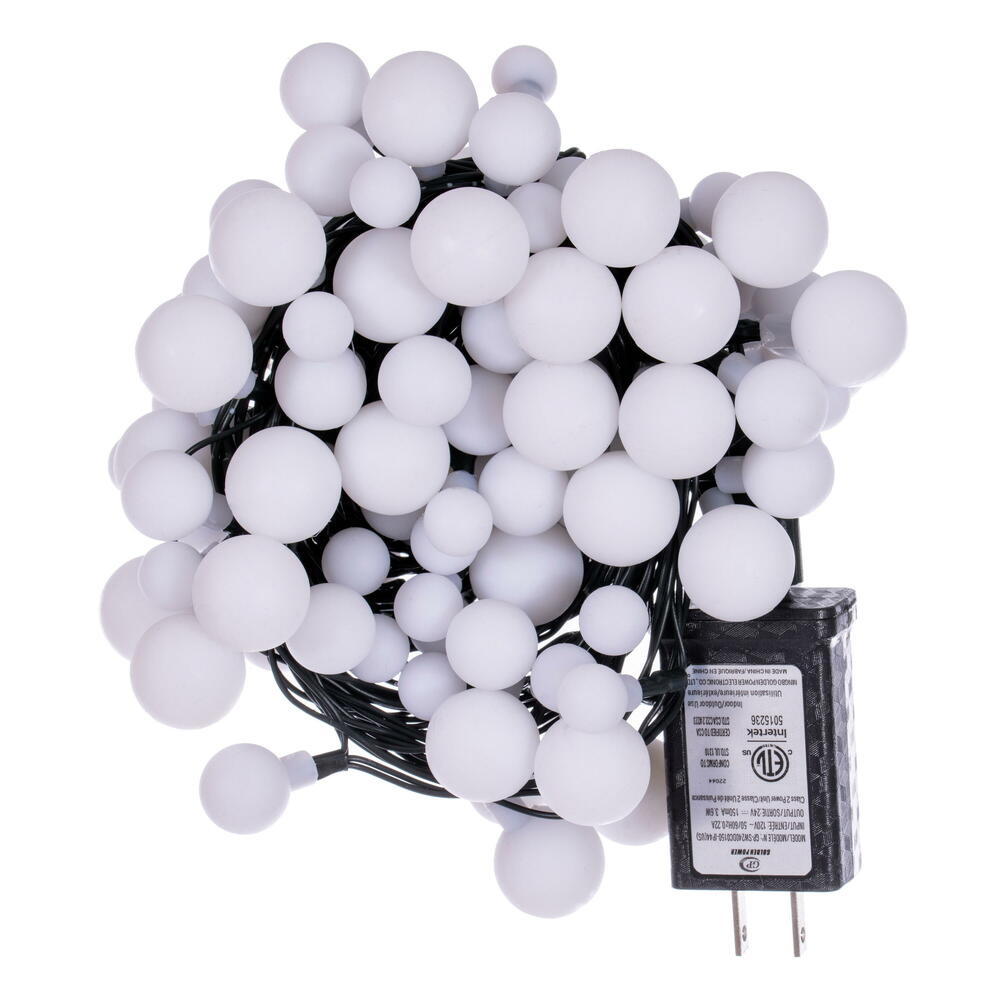 Vickerman 100 Light Warm White LED Indoor/Outdoor Three Size Cherry Light Set. - Cheap-Us