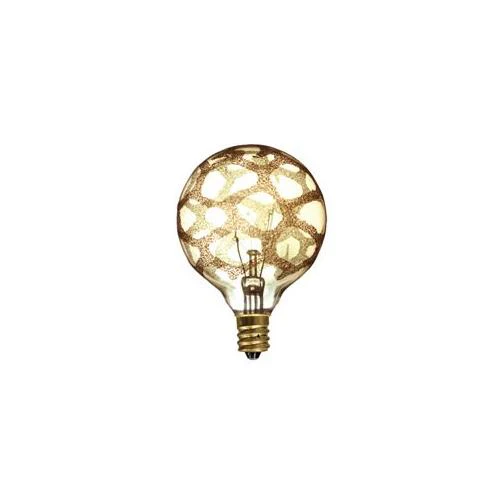 Bulbrite 40G16/MAR/E12 Crystal Collection 40 Watt Incandescent G16 Globe, Marble Finish, Candelabra Base, Amber - Cheap-Us