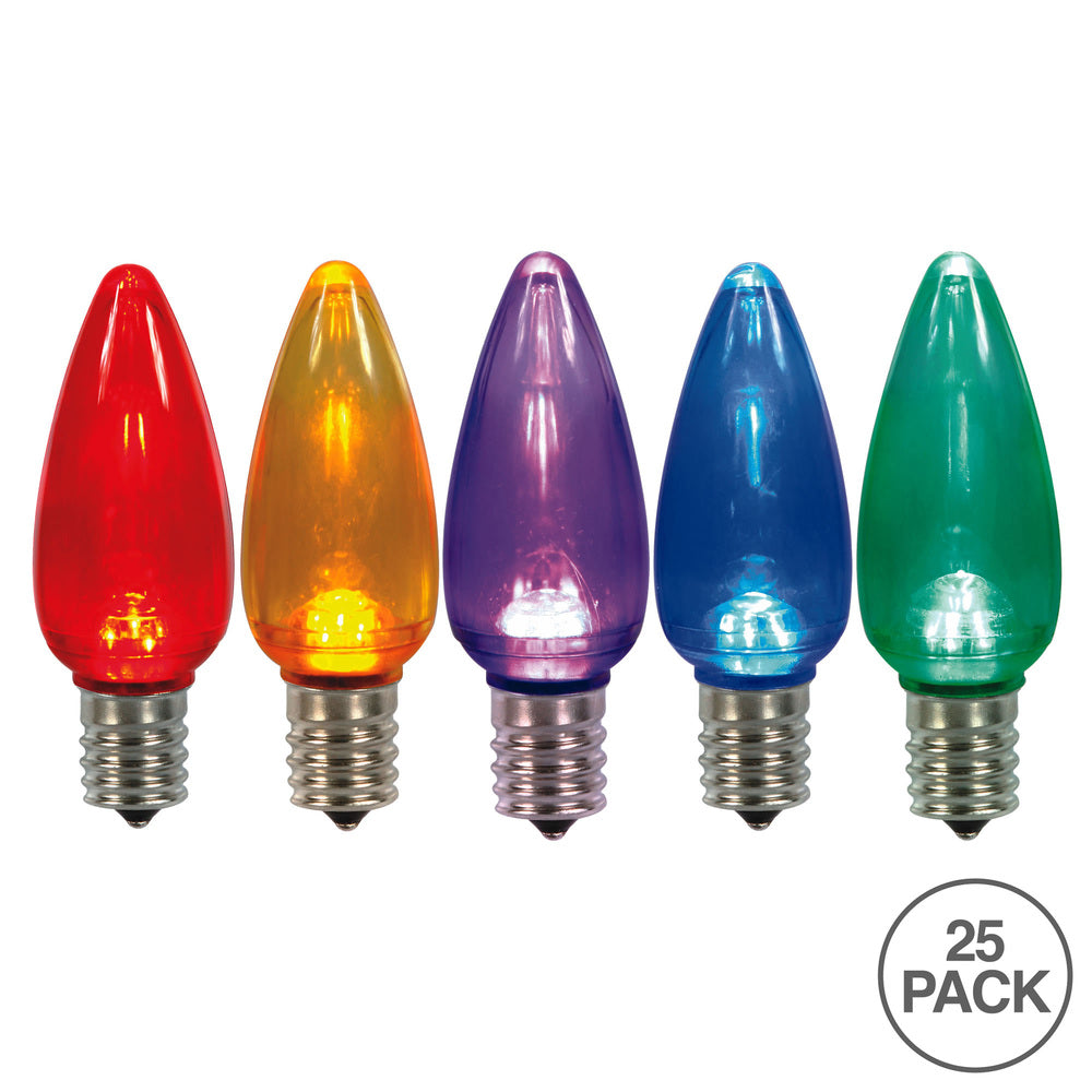 Vickerman C9 Twinkle Transparent Plastic LED Multi-color Dimmable Bulb 25 per bag - Cheap-Us
