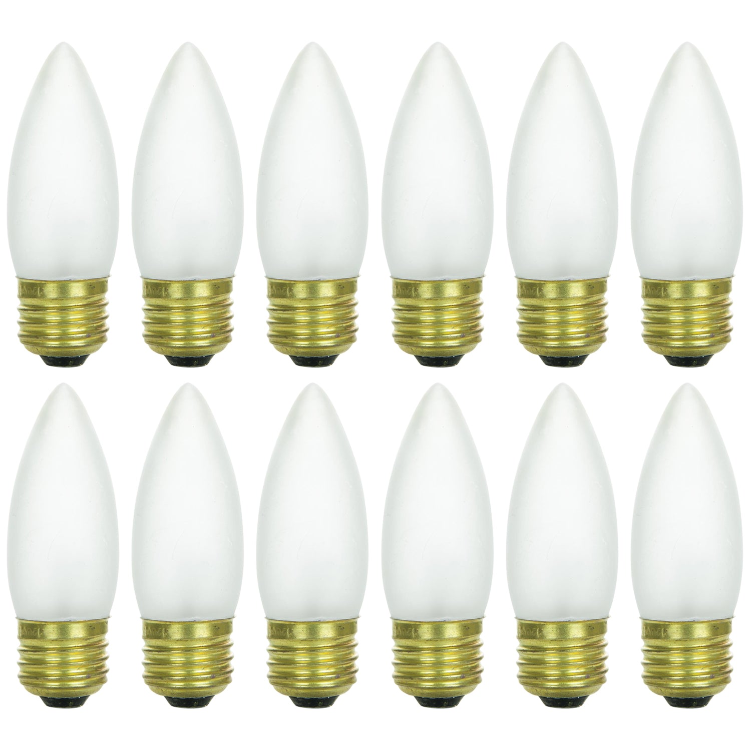 Sunlite 40 Watt Torpedo Tip Chandelier , Medium Base, Frost - Cheap-Us