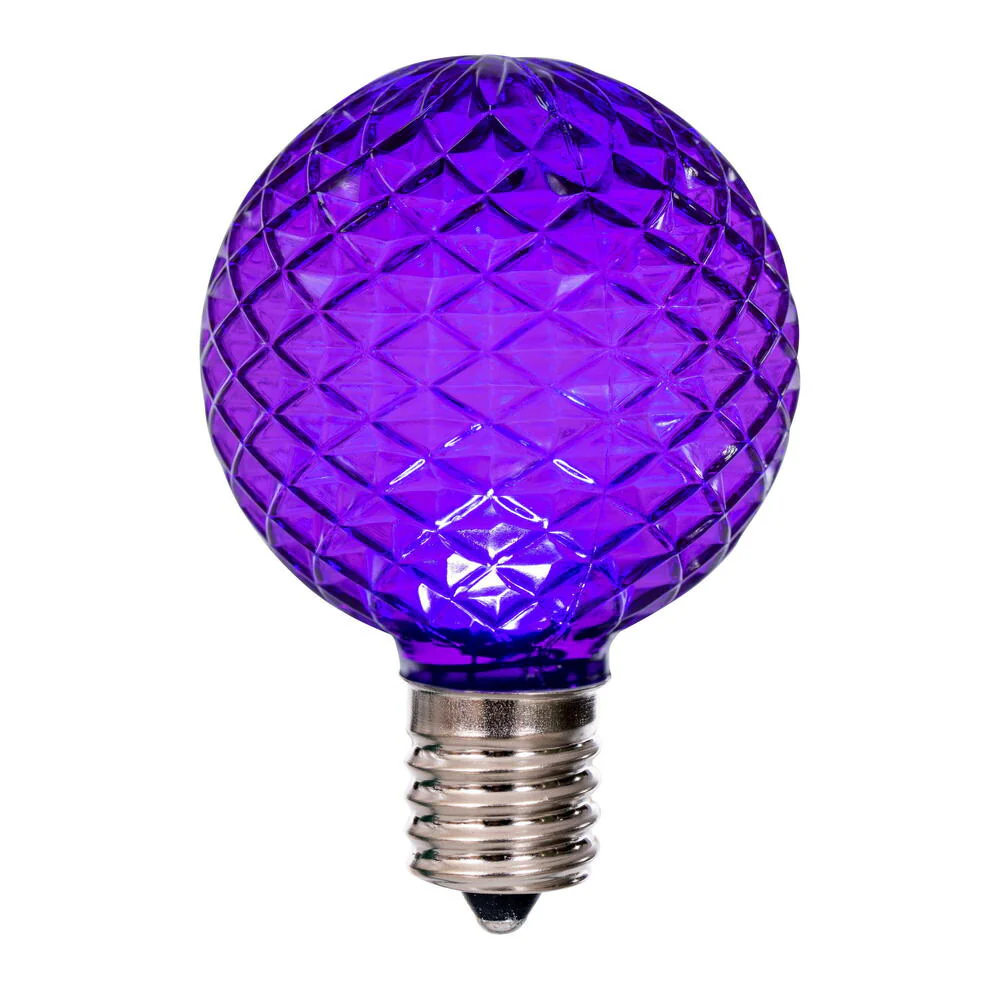 Vickerman G50 LED Purple Replacement Bulb E17/C9 Nickel Base 120V .8 Watts package of 25 - Cheap-Us