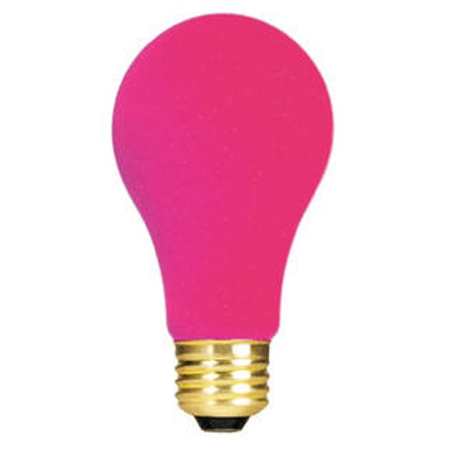 Bulbrite 25A/CP 25 Watt Incandescent A19 Party Bulb, Medium Base, Ceramic Pink - Cheap-Us