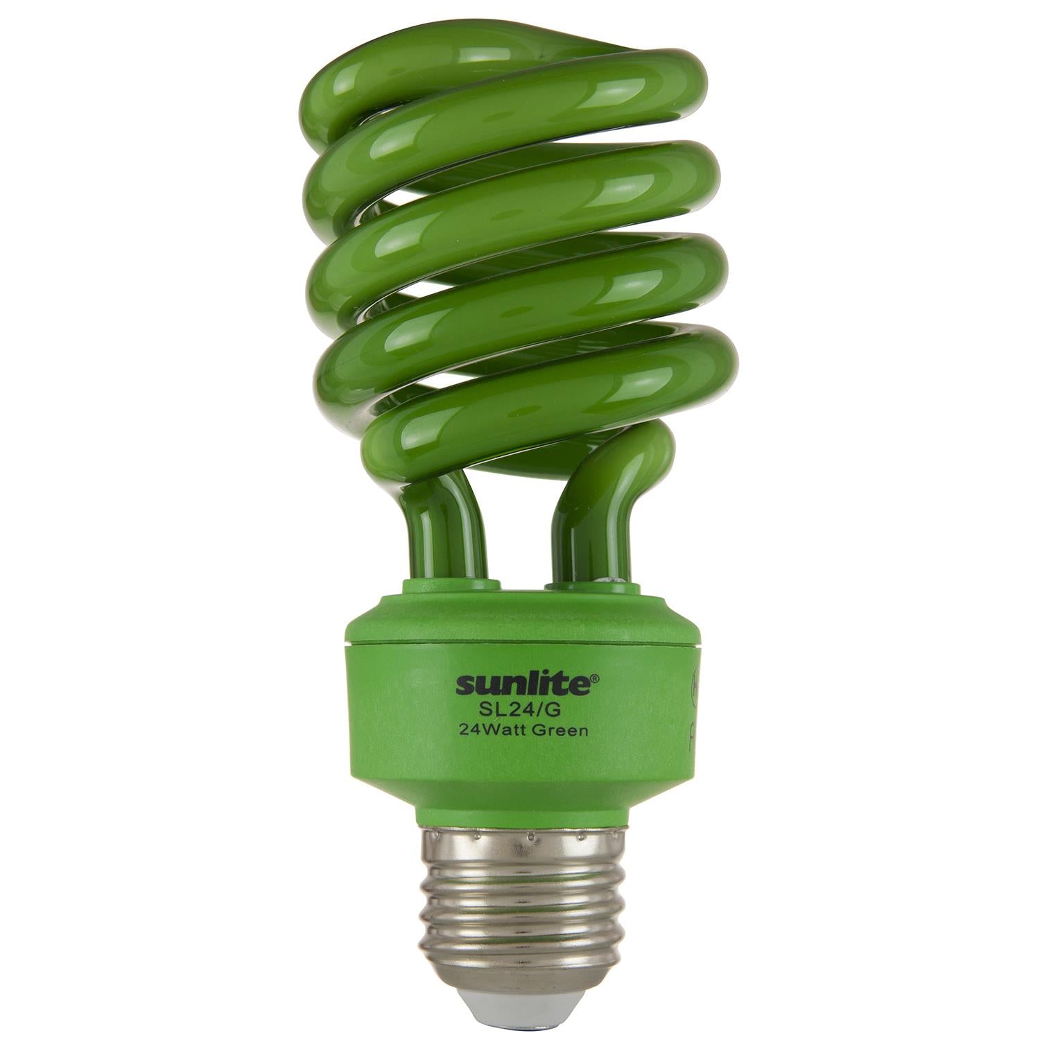 Sunlite 24 Watt Colored Spiral Medium Base Green - Cheap-Us