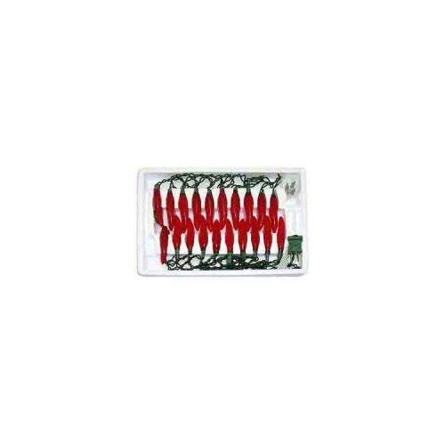 Red Chili Finish Christmas Light String Set, White Wire, 35 Light Holder with 12