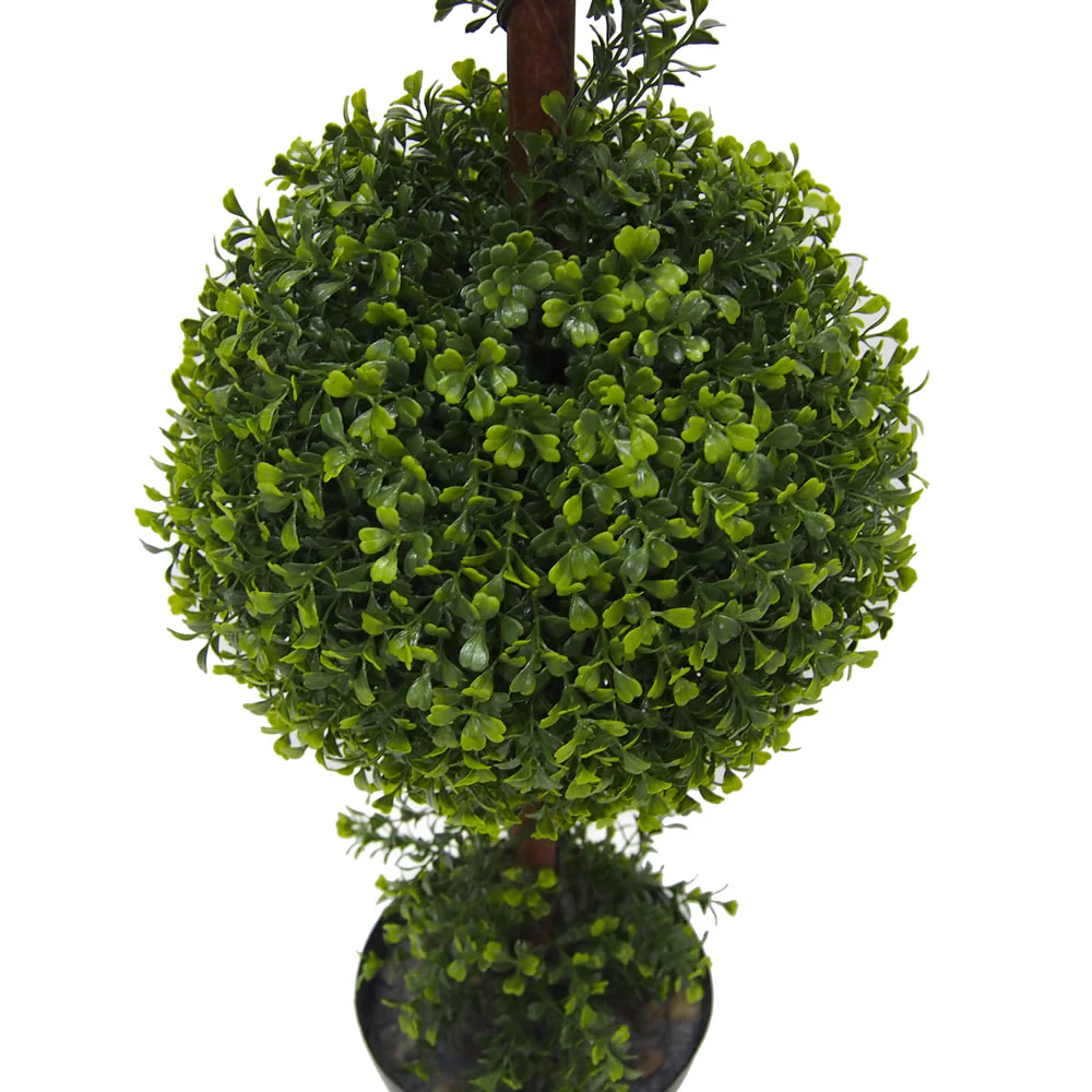 Vickerman 3' Artificial Potted Double Ball Green Boxwood Topiary. - Cheap-Us