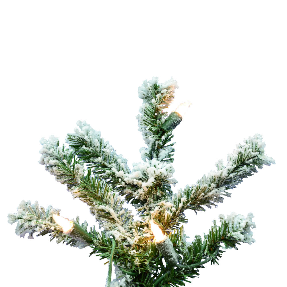 Vickerman 4' Flocked Alpine Artificial Christmas Tree Clear Dura-Lit lights - Cheap-Us