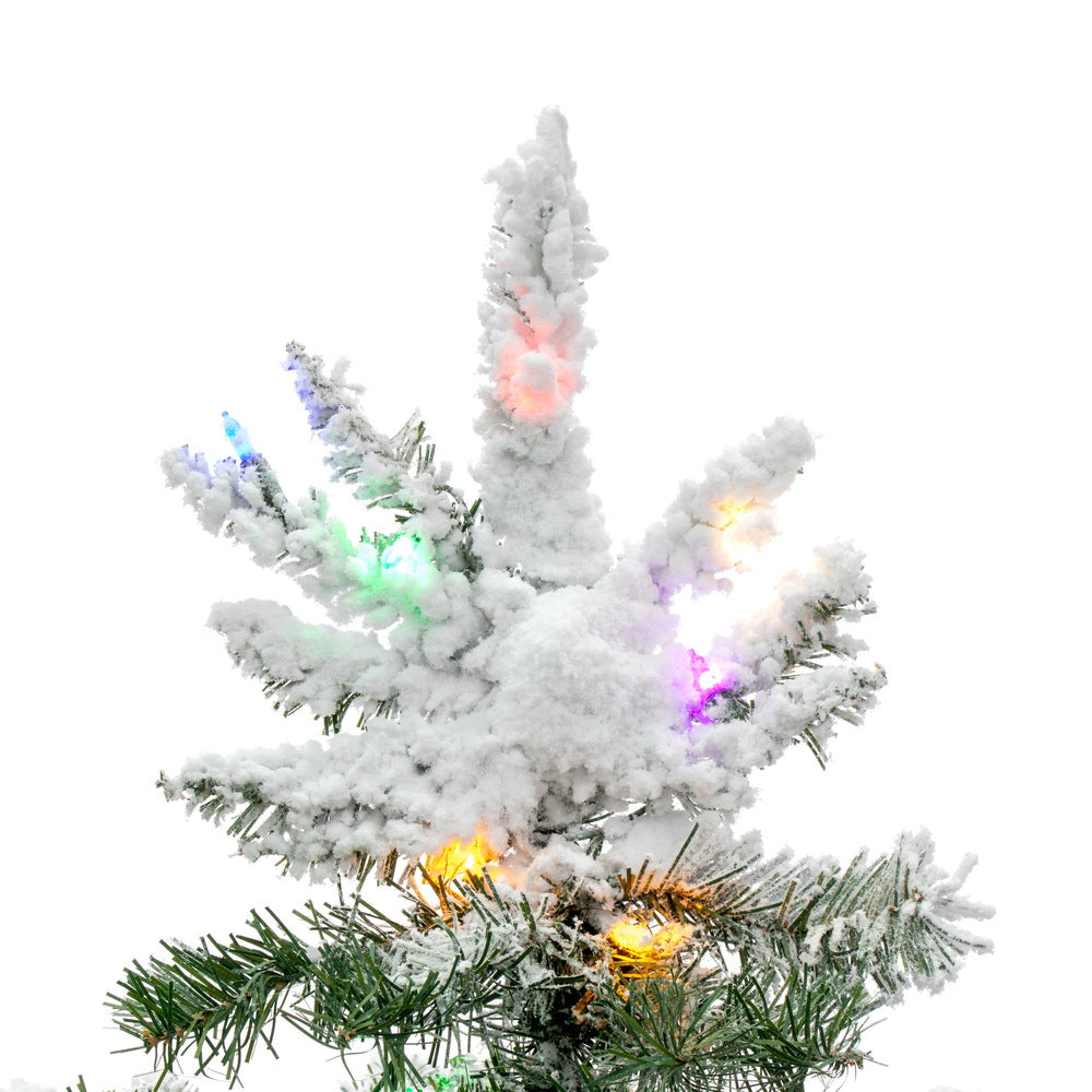 Vickerman 4.5' Flocked Utica Fir Artificial Christmas Tree Multi-Colored LED Lights - Cheap-Us