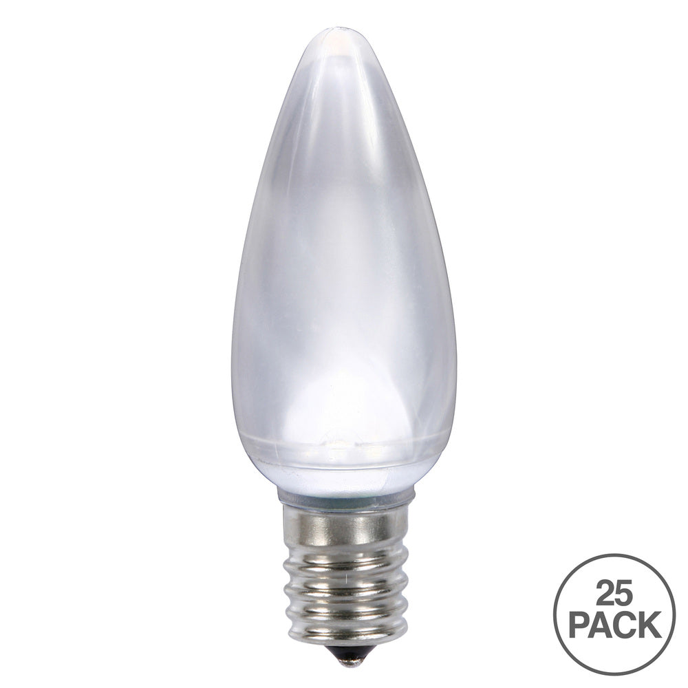 Vickerman C9 Ceramic LED Pure White Twinkle Bulb  Nickel Base 120V .6 Watts 25 Bulbs per Pack - Cheap-Us