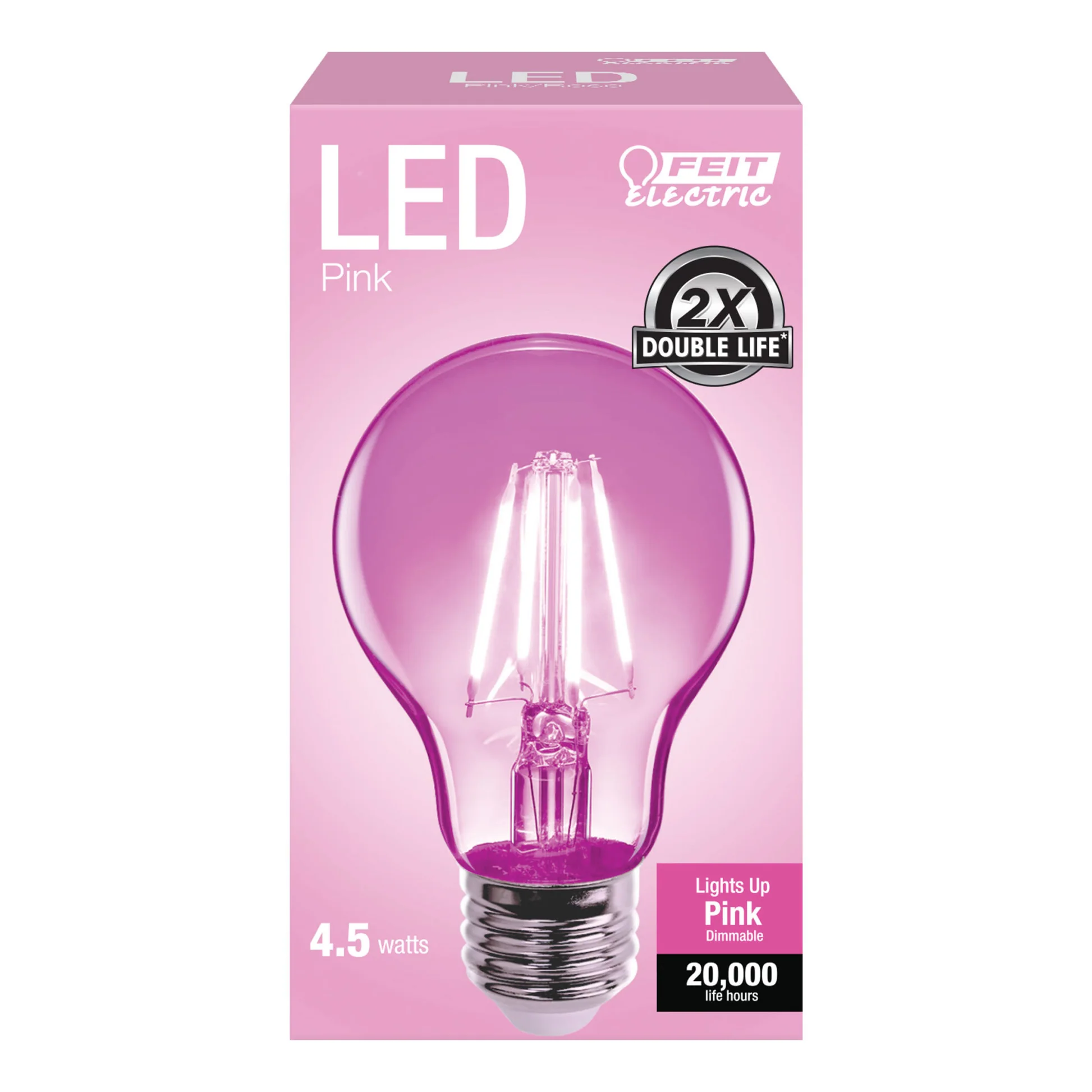 A19 Clear Glass Pink LED Bulb - Cheap-Us