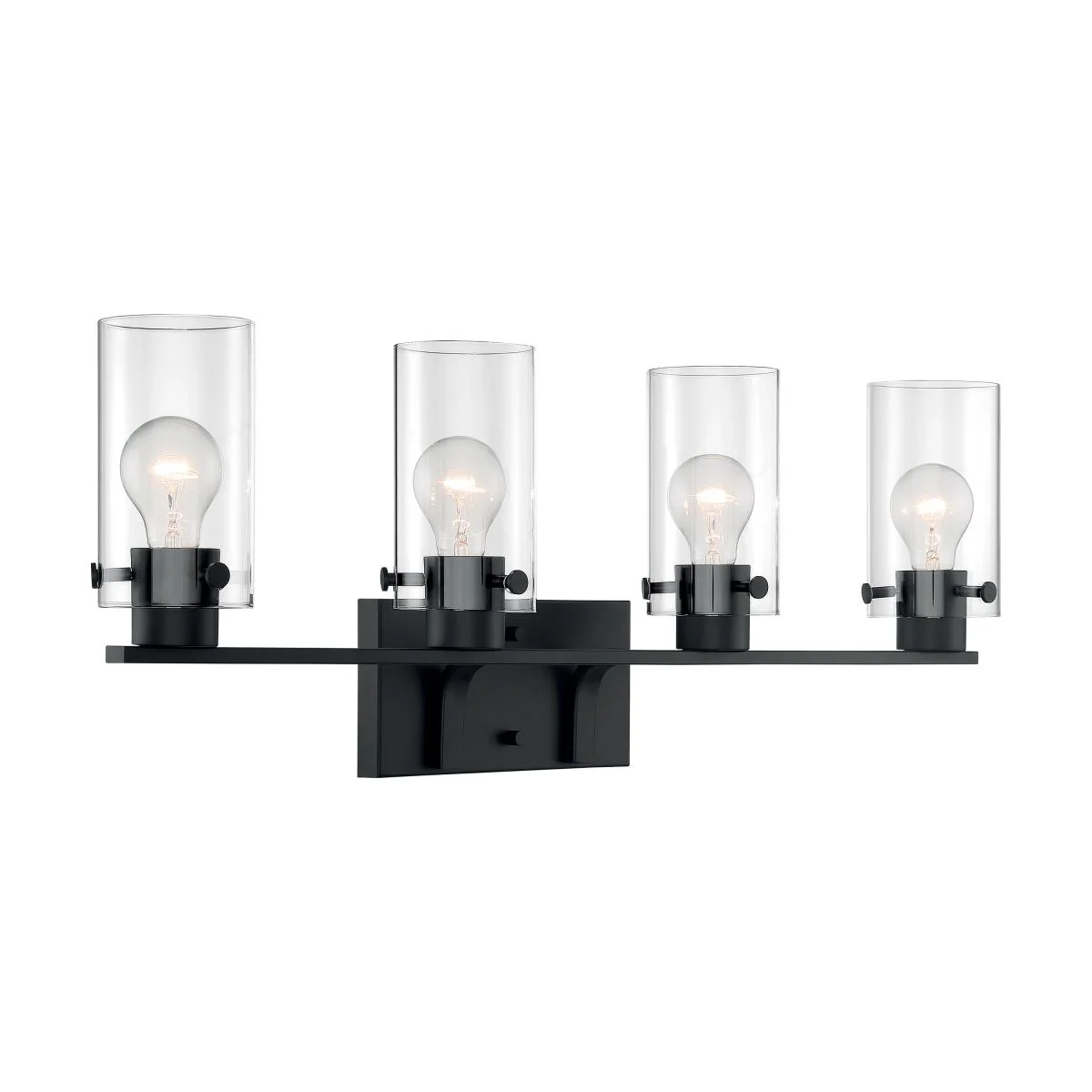 60-7274 SOMMERSET 4 LIGHT VANITY Sommerset - 4 Light Vanity with Clear Glass - Matte Black Finish - Cheap-Us
