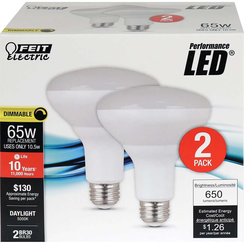 650 Lumen 5000K Dimmable BR30 LED - Cheap-Us