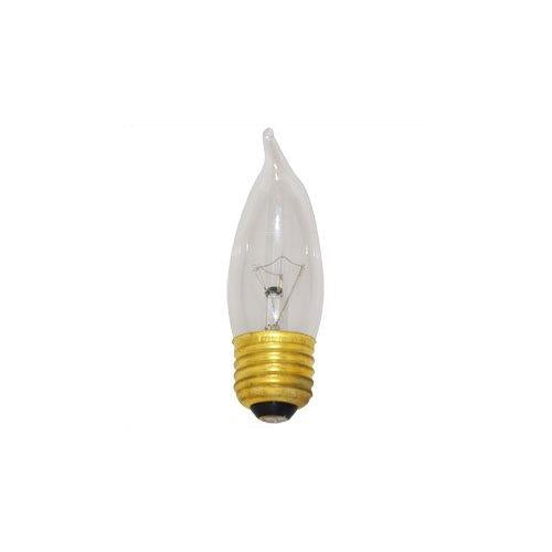Bulbrite 40EFC/3 40 Watt Incandescent CA10 Flame Tip Chandelier Bulb, Medium Base, Clear - Cheap-Us