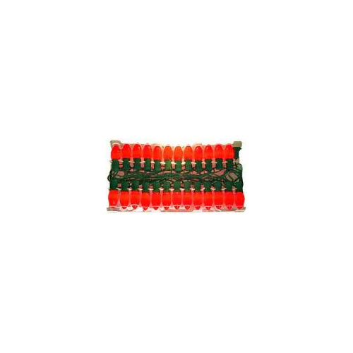 Red Finish Christmas Light String Set, C9 Shape, 12 Foot, Intermediate Base, Green Wire, 25 String Light with 12