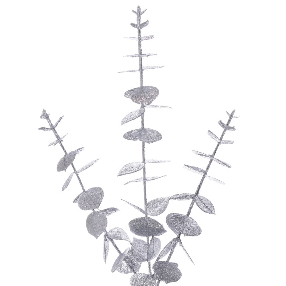 Vickerman 6' Silver Artificial Eucalyptus Glitter Garland. - Cheap-Us