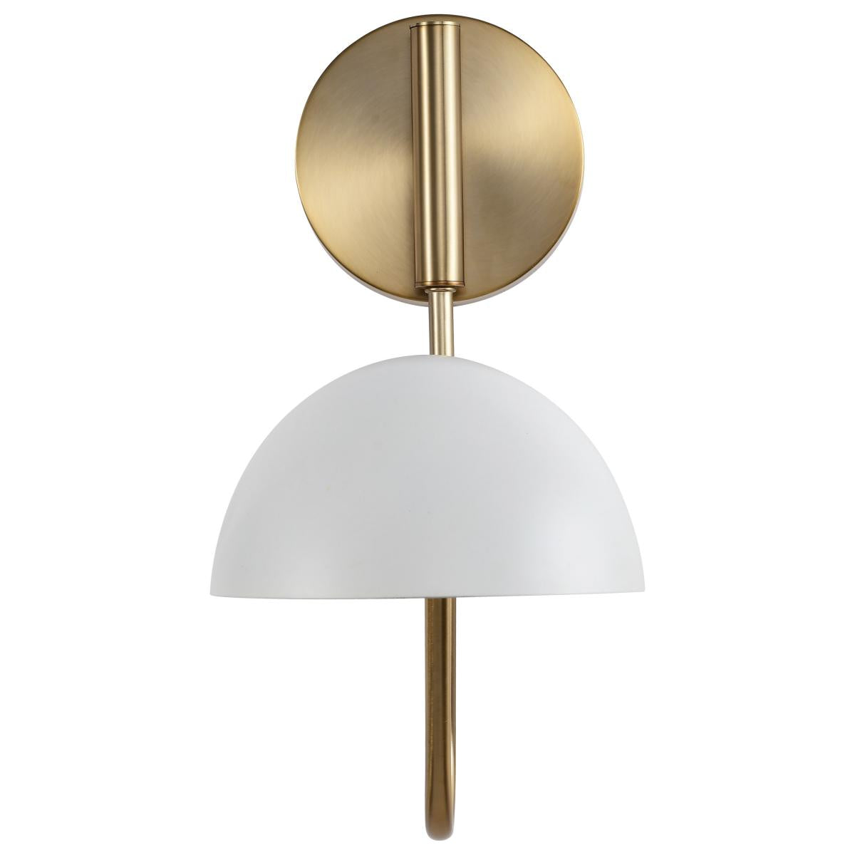 60-7392 TRILBY 1 LIGHT WALL SCONCE Trilby; 1 Light; Wall Sconce; Matte White with Burnished Brass - Cheap-Us