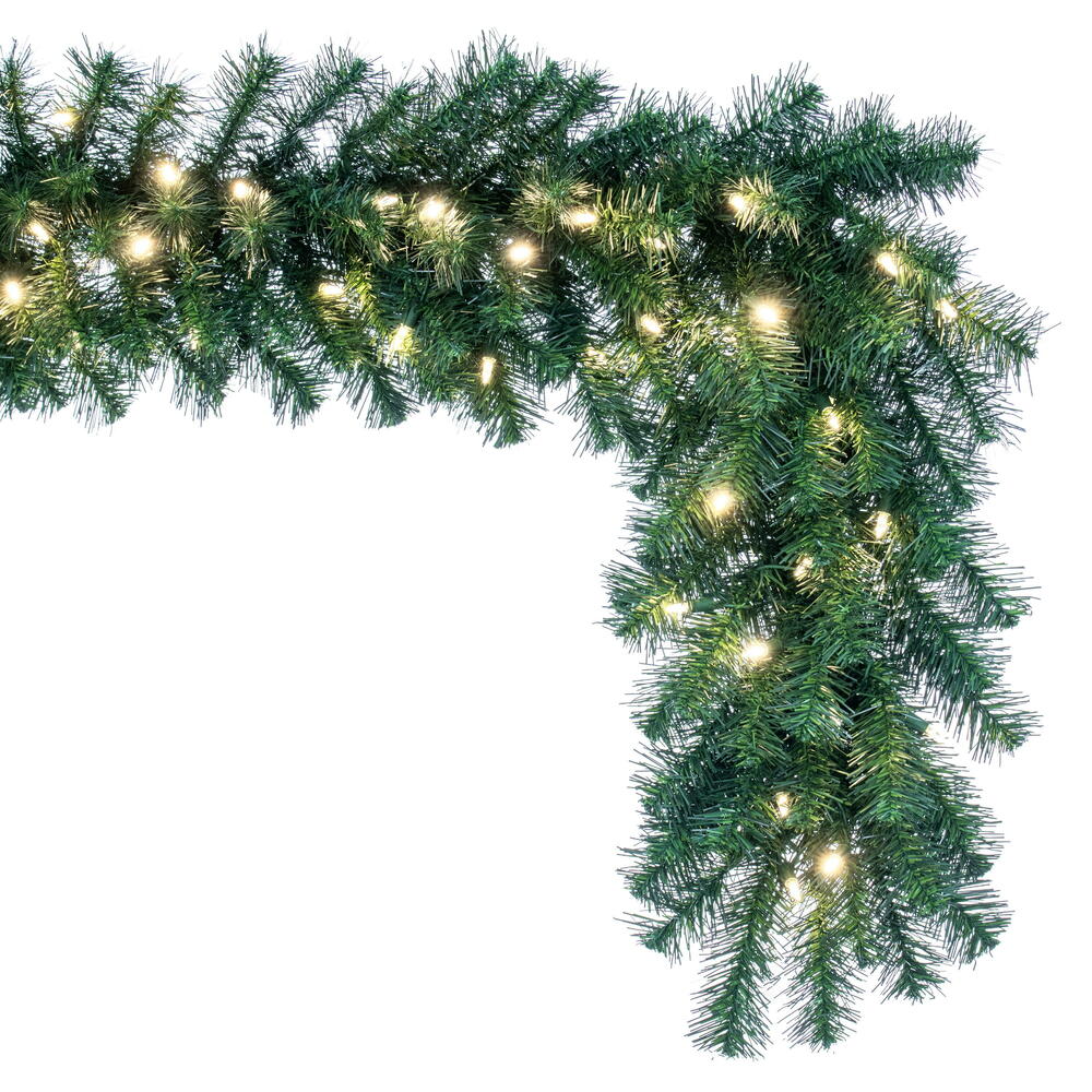 Vickerman 9' Douglas Fir Artificial Christmas Garland Warm White LED Lights - Cheap-Us