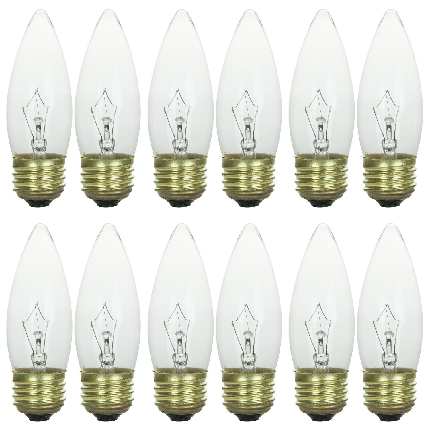 Sunlite 60 Watt Krypton Torpedo Tip Chandelier, Medium Base, Clear - Cheap-Us