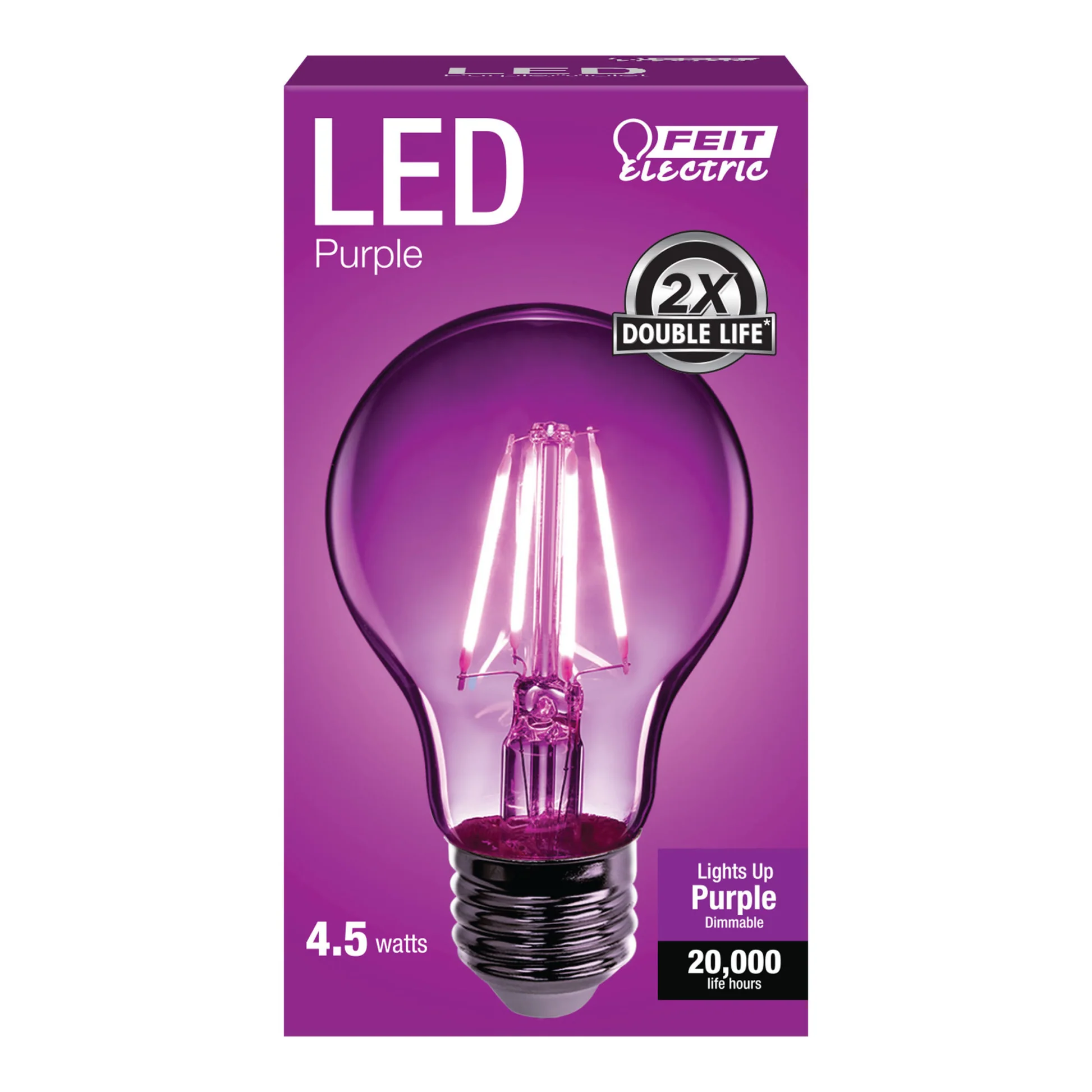 A19 Clear Glass Purple LED Bulb - Cheap-Us