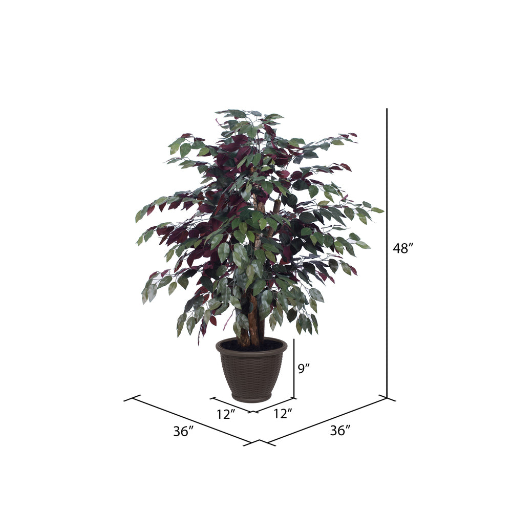 Vickerman 4' Artificial Capensia Extra Full Bush Brown Plastic Container. - Cheap-Us