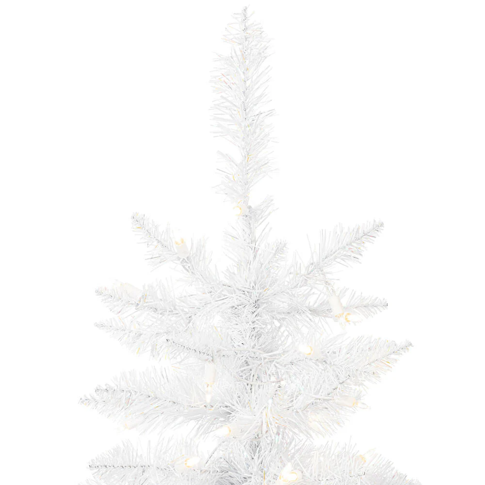 Vickerman 3.5' Sparkle White Spruce Artificial Christmas Tree Pure White LED Lights - Cheap-Us