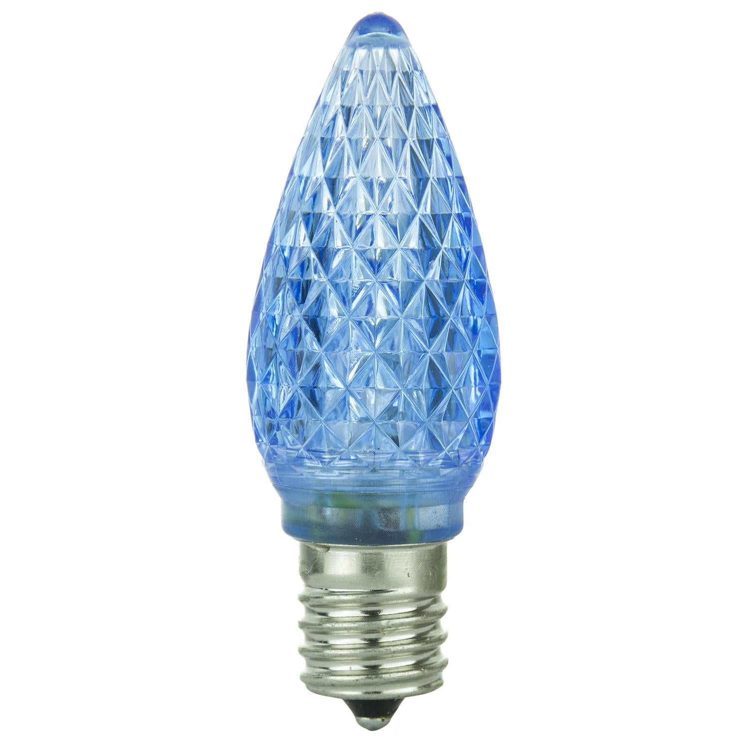 Sunlite 80705 LED C9, Holiday Decorative Light Bulb, 0.4 Watts, E17 Intermediate Base, Faceted Christmas-Lights; Nightlight, Blue - Cheap-Us