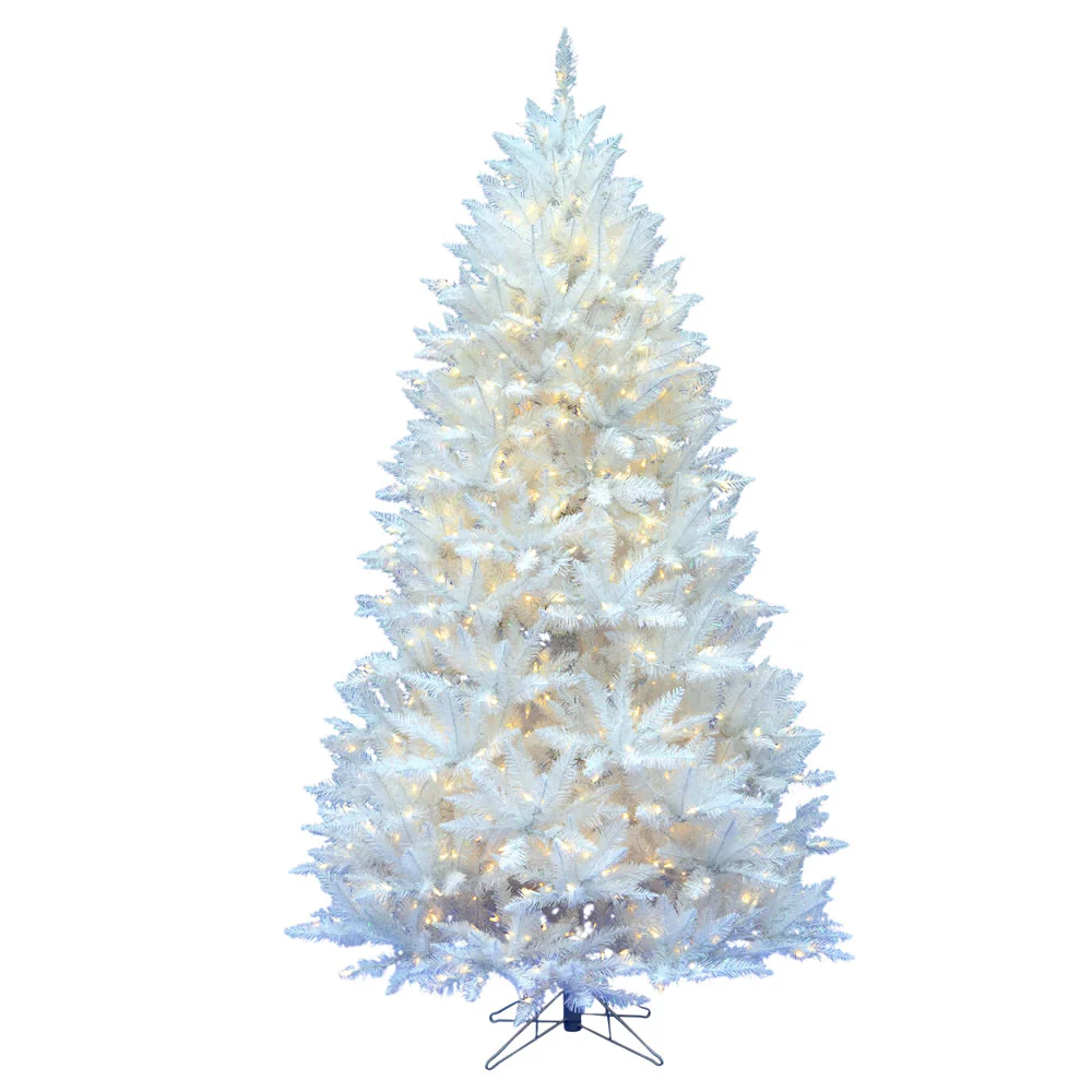 Vickerman 7.5' Sparkle White Spruce Artificial Christmas Tree Pure White LED Lights - Cheap-Us