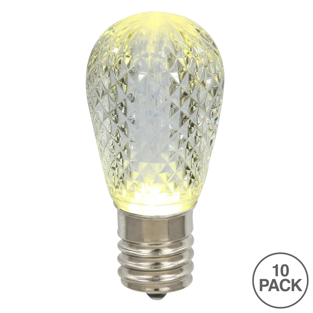 Vickerman S14 LED Warm White Faceted Replacement Bulb E26 Nickel Base 10  Bulbs per Pack. - Cheap-Us