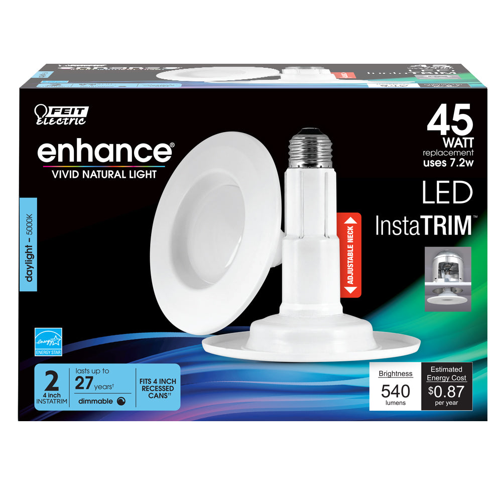 InstaTrim 4 in. Daylight Integrated LED Recessed Downright (2-pack) - Cheap-Us