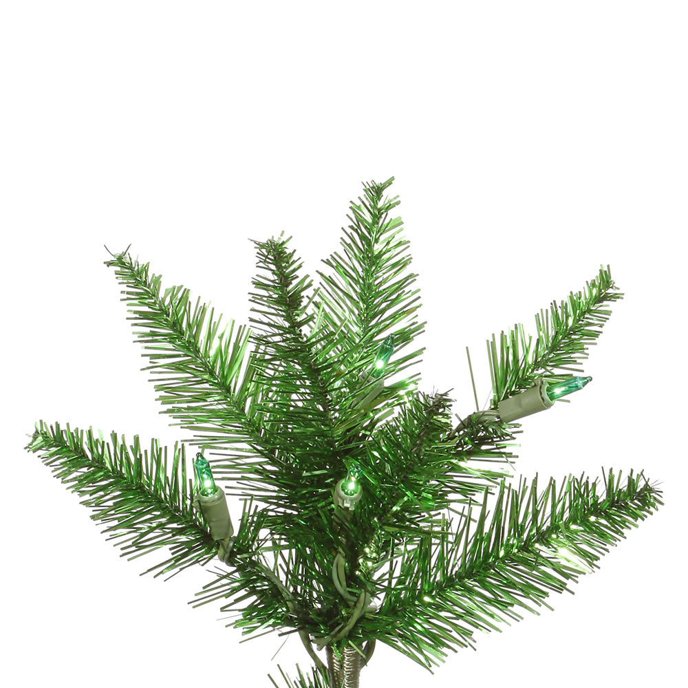Vickerman 4.5' Tinsel Green Fir Artificial Christmas Tree Green Incandescent Lights - Cheap-Us