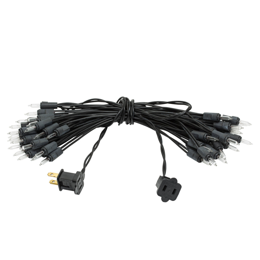 Vickerman 50 Clear Dura-lit Mini Light on Black Wire, 37' Christmas Light Strand - Cheap-Us