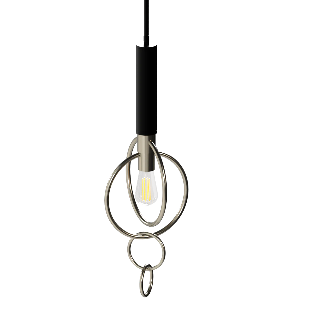 Trapezio One Light Modern Pendant with Interlocking Ring Design - Cheap-Us