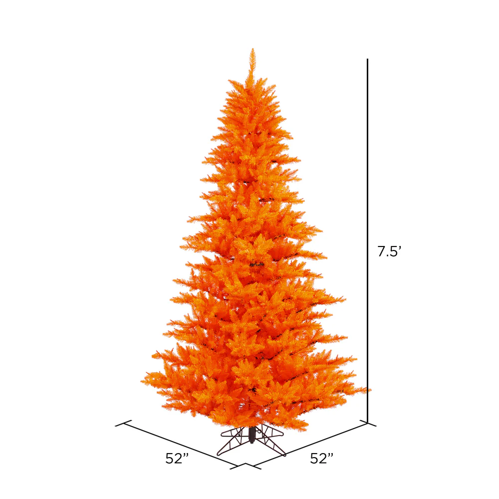 Vickerman 7.5' Orange Fir Artificial Christmas Tree Unlit - Cheap-Us